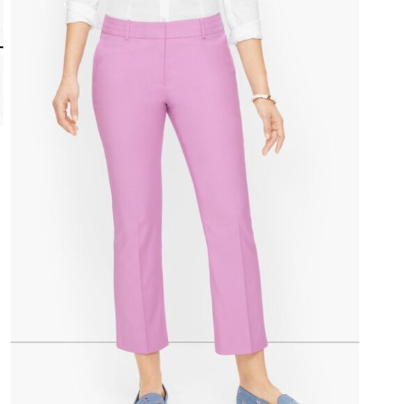 New Talbots size 16 Pink Purple Flare Kick Crop Pants Preppy Office Work - Picture 1 of 12